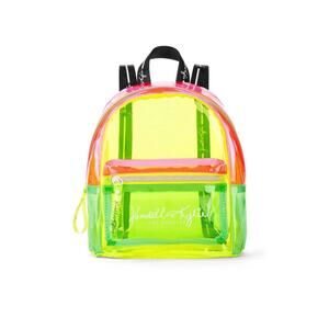 Kendall + Kylie Clear Neon Mix Adjustable Straps Concert Festival Mini Backpack